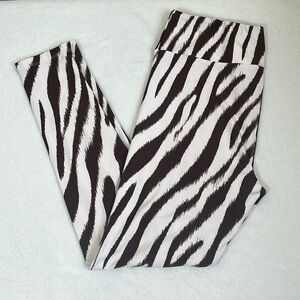 LuLaRoe Brown and White Zebra Print Leggings